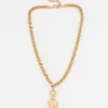 Women Old Khaki Jewellery>Women'S Hammered Charm Chain Necklace