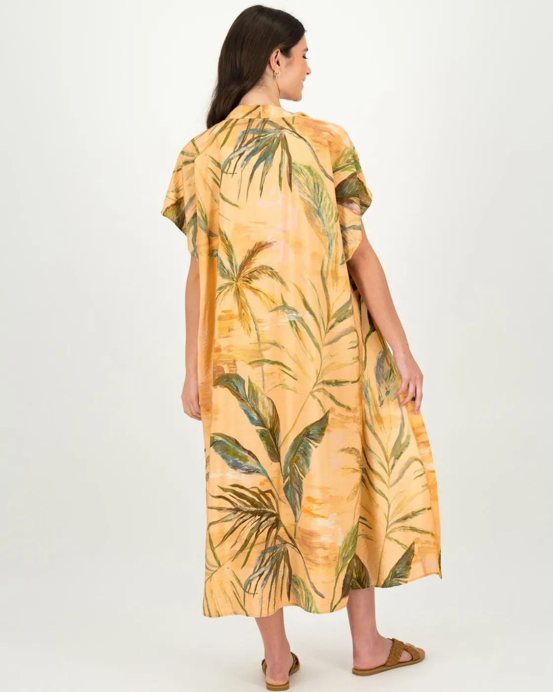 Women Old Khaki Scarves & Kimonos>Women'S Hattie Tropical Leaf Printed Kimono