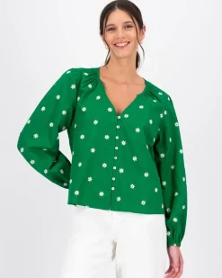 Women Old Khaki Shirts & Blouses>Women'S Kenya Embroidered Blouse