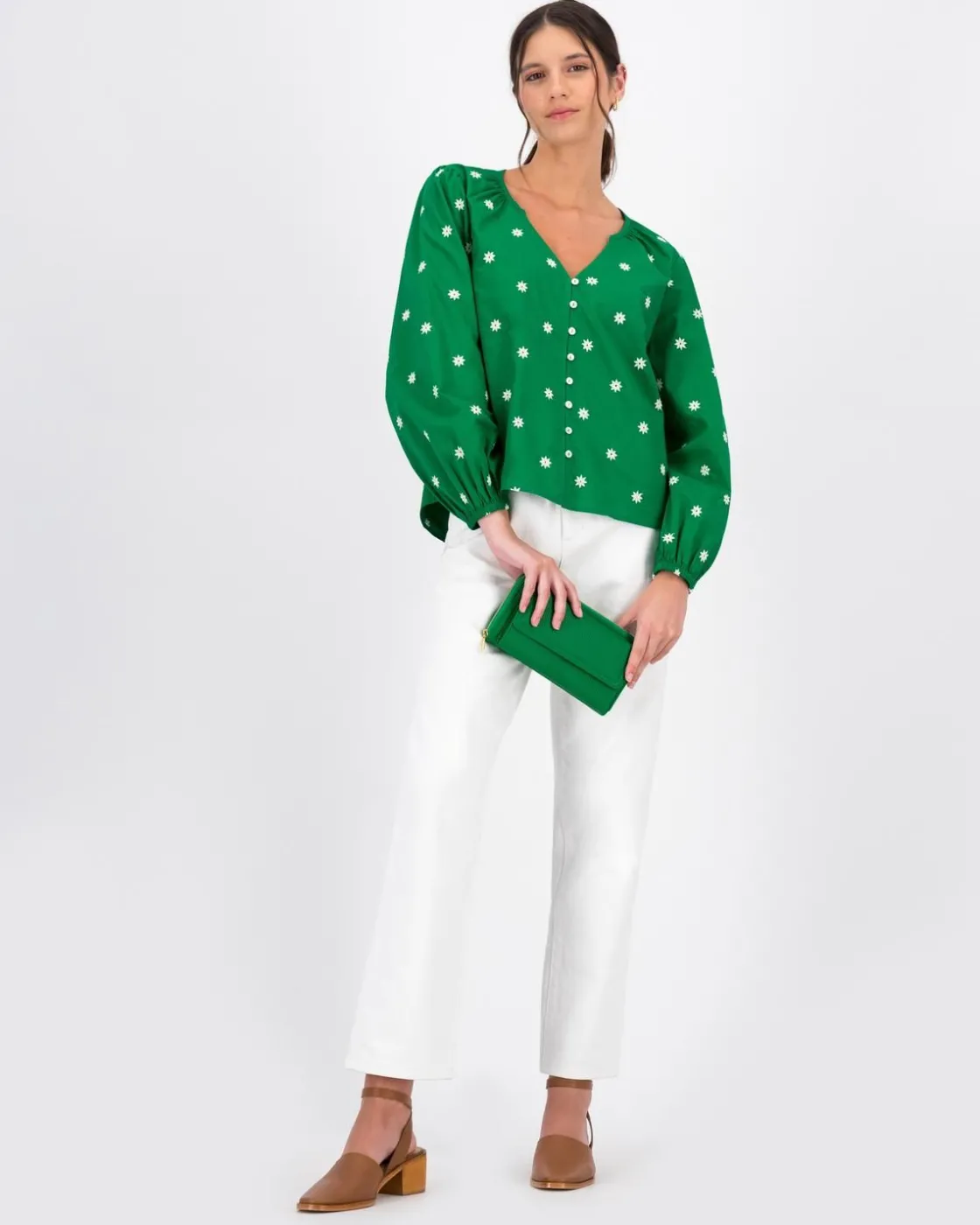 Women Old Khaki Shirts & Blouses>Women'S Kenya Embroidered Blouse