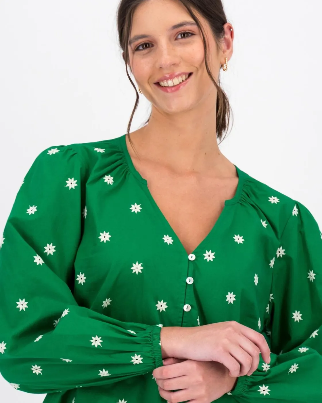 Women Old Khaki Shirts & Blouses>Women'S Kenya Embroidered Blouse