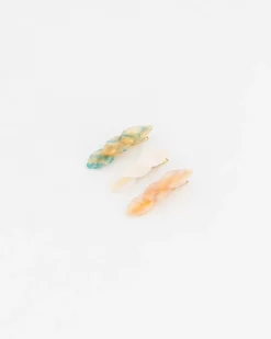 Women Old Khaki Hair Accessories>Women'S Leaf Mother Of Pearl Clips (3-Pack)