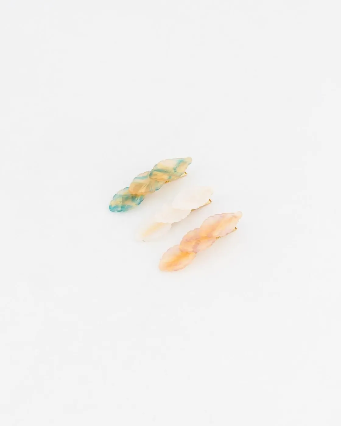 Women Old Khaki Hair Accessories>Women'S Leaf Mother Of Pearl Clips (3-Pack)