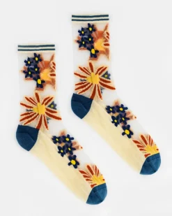 Women Old Khaki Socks>Women'S Nikka Floral Mesh Socks