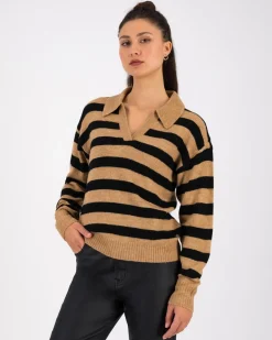 Women Old Khaki Knitwear & Sweats>Women'S Phoebe Striped Golfer