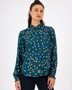 Women Old Khaki Shirts & Blouses>Women'S Polly Polka Dot Blouse