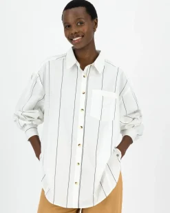 Women Old Khaki Shirts & Blouses>Women'S Relaxed Fit Stripe Shirt