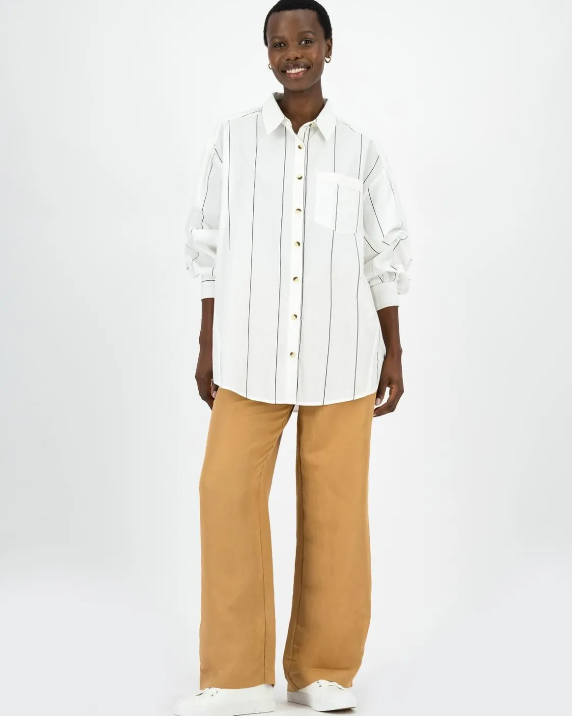 Women Old Khaki Shirts & Blouses>Women'S Relaxed Fit Stripe Shirt