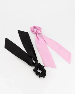 Women Old Khaki Hair Accessories>Women'S Sane Long Bow Scrunchies 2-Pack