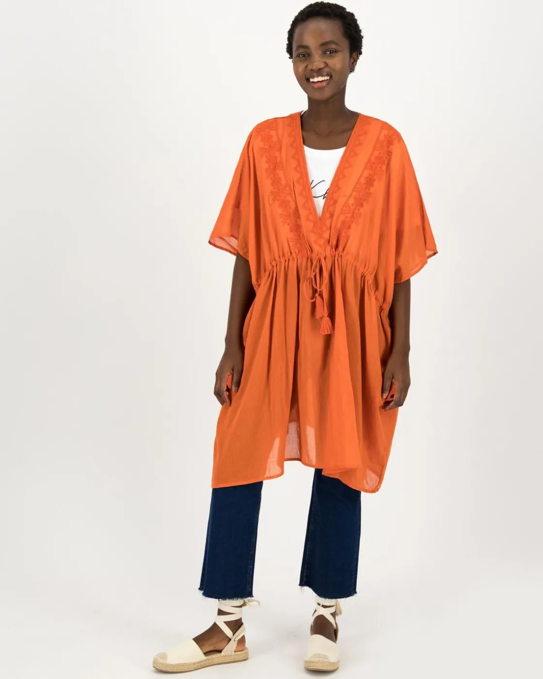 Women Old Khaki Scarves & Kimonos>Women'S Shani Embroidered Kimono