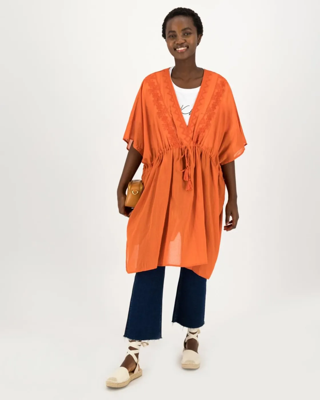 Women Old Khaki Scarves & Kimonos>Women'S Shani Embroidered Kimono