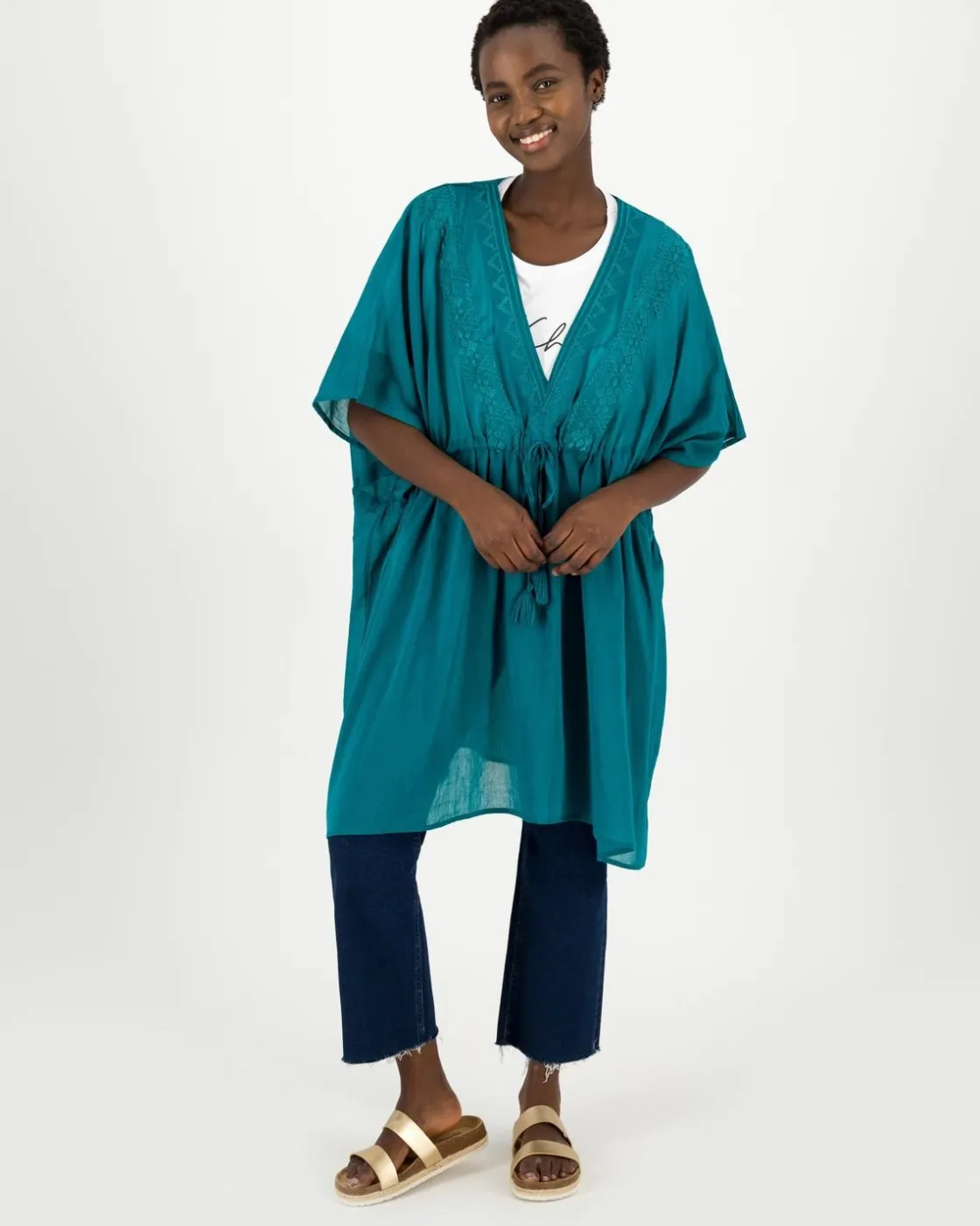 Women Old Khaki Scarves & Kimonos>Women'S Shani Embroidered Kimono