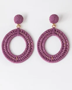 Women Old Khaki Jewellery>Women'S Straw Double Oval Drop Earrings