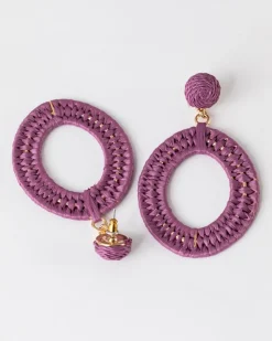 Women Old Khaki Jewellery>Women'S Straw Double Oval Drop Earrings