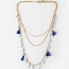 Women Old Khaki Jewellery>Women'S Tassel & Bead Multichain Necklace