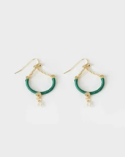 Women Old Khaki Jewellery>Women'S Thread & Stone Drop Earrings