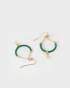 Women Old Khaki Jewellery>Women'S Thread & Stone Drop Earrings