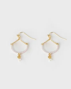 Women Old Khaki Jewellery>Women'S Thread & Stone Drop Earrings