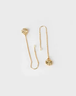 Women Old Khaki Jewellery>Women'S Thread-Through Flower Charm Earrings