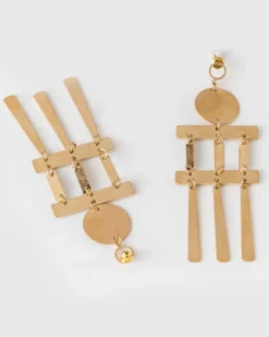Women Old Khaki Jewellery>Women'S Tiered Disk Chandelier Earrings
